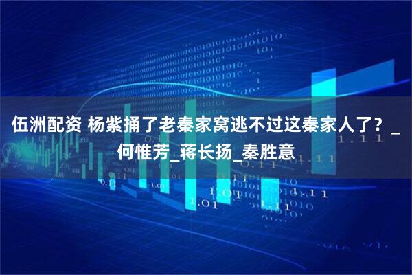 伍洲配资 杨紫捅了老秦家窝逃不过这秦家人了？_何惟芳_蒋长扬_秦胜意